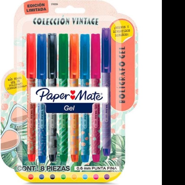 BOLIGRAFO GEL PAPER MATE VINTAGE C8 COL.SURT C12